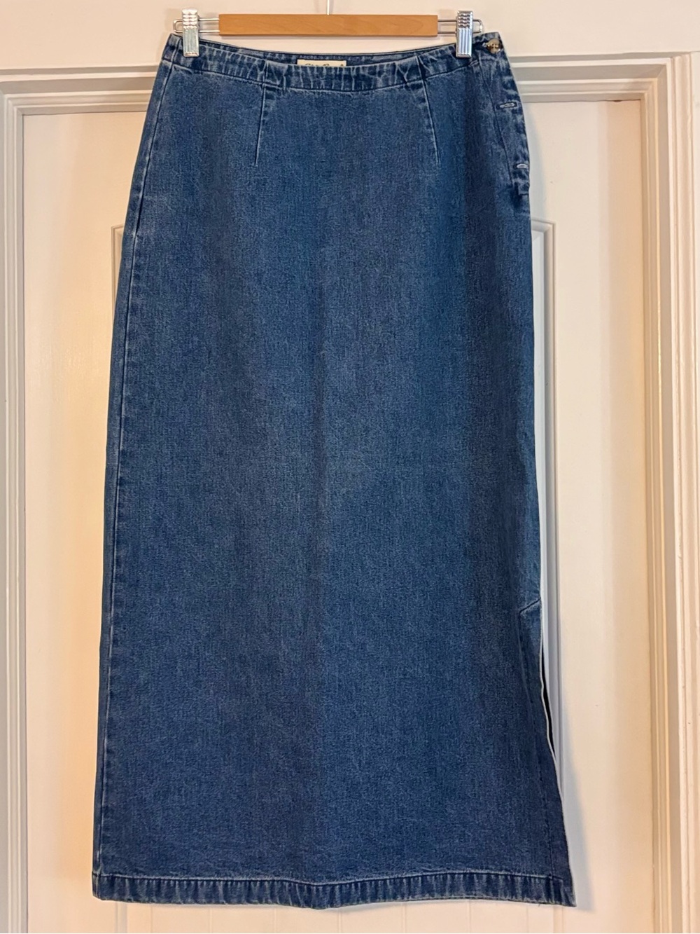 Eddie Bauer Vintage 90s Blue Denim Maxi Skirt SZ 8 (see measurements)